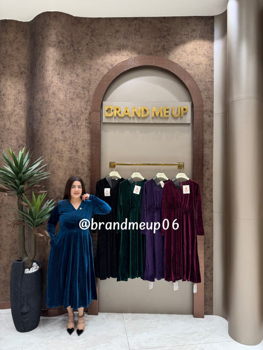 Velvet Dress With Belt (VELVET-5)