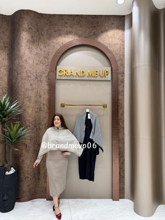 WOOLEN DRESS WITH CAPE (IMP-670)