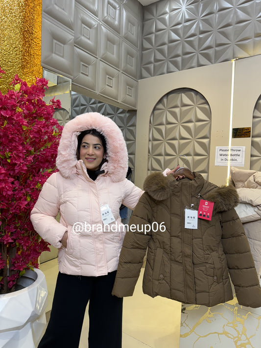 Puff Jacket With Fur Hoodie (IMP-386)