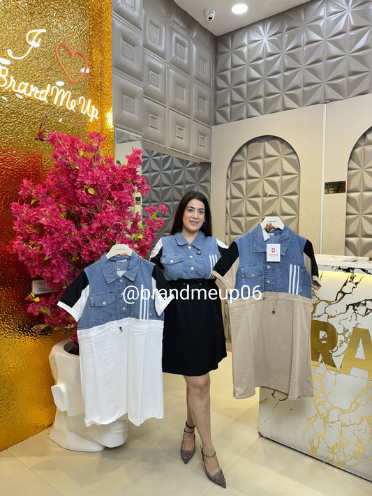 Denim Dress With Adjustable (PRM-527)