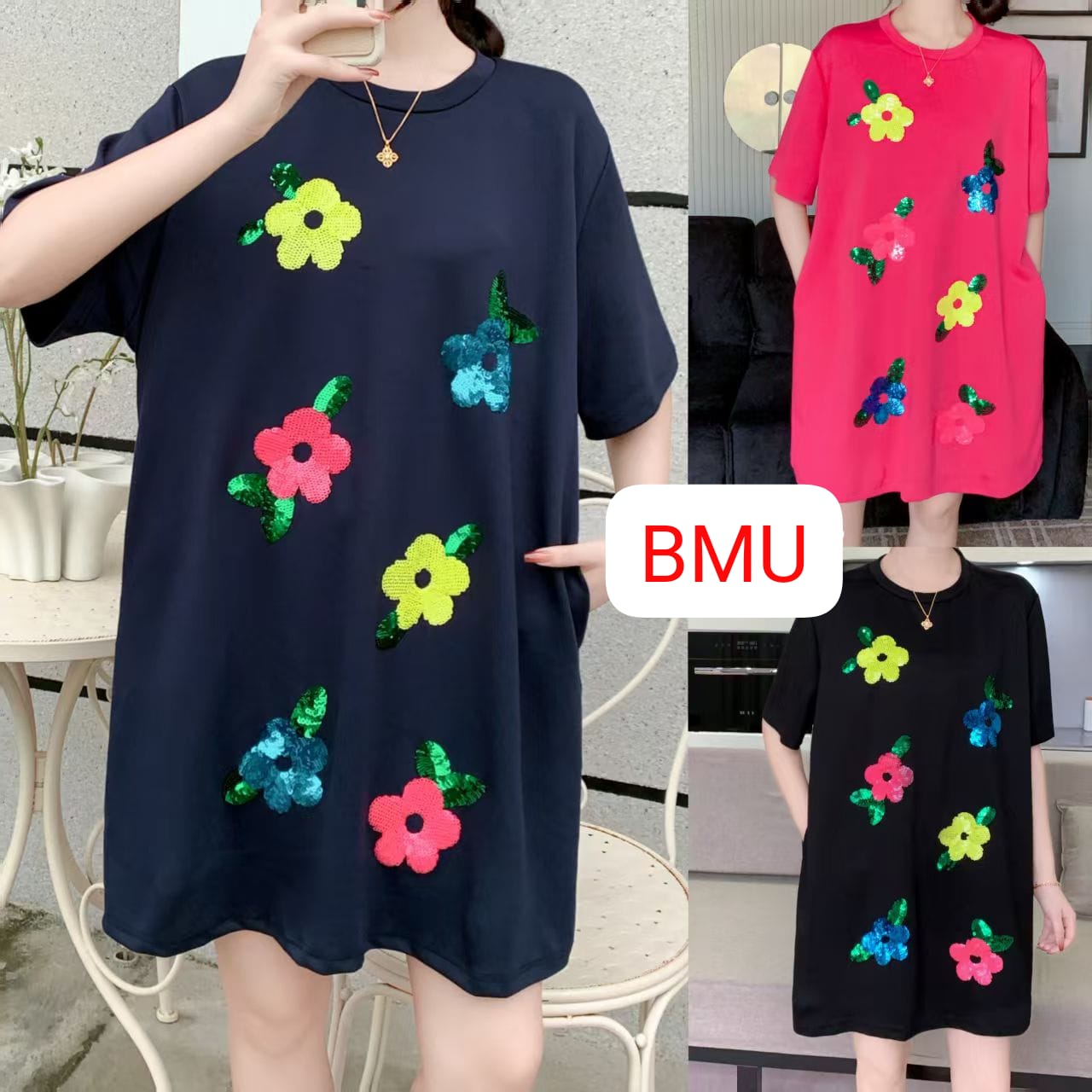 Imported Partywear Dress With Pocket (PRM-600) CUTE FLOWER