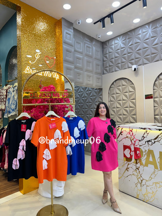 Imported Partywear Dress With Pocket (PRM-602) 3D BOW