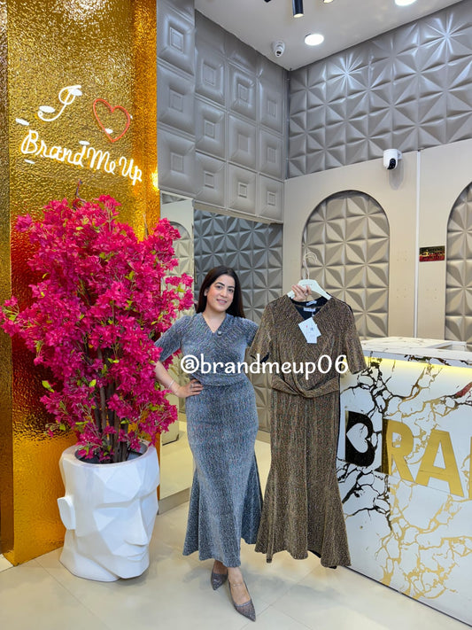 Partywear Frill Stretchable Dress (PRM-486)