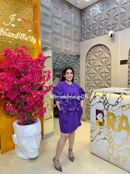 Imported Stretchable Dress With Pocket 3D Flower (PRM-657)