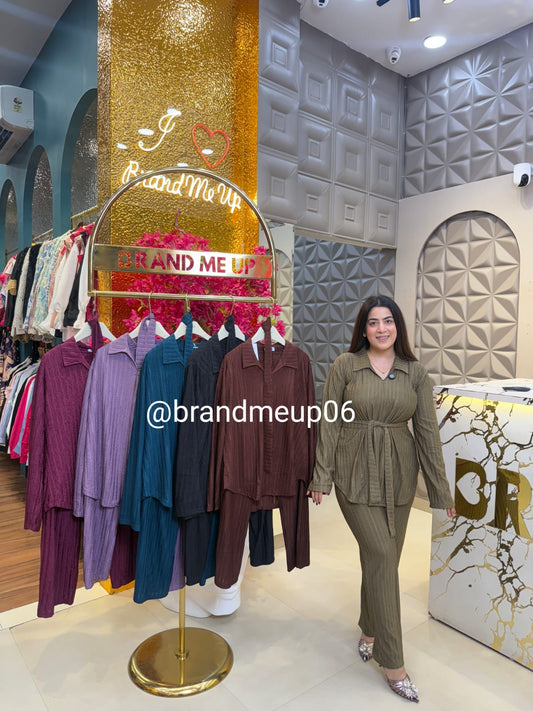 Designer Cord Set With Belt (PRM-377)