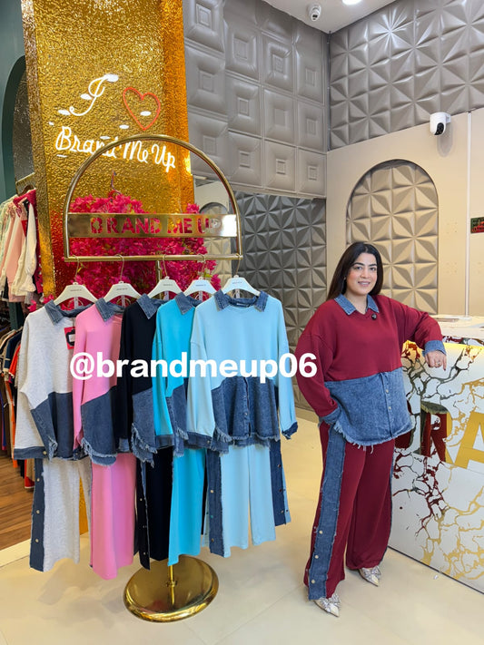 Full Sleeves Imported Cord With Denim (PRM-687)