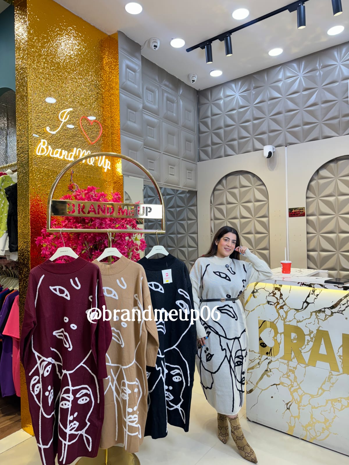 WOOLEN LONG DRESS FACE DESIGN (IMP-474)