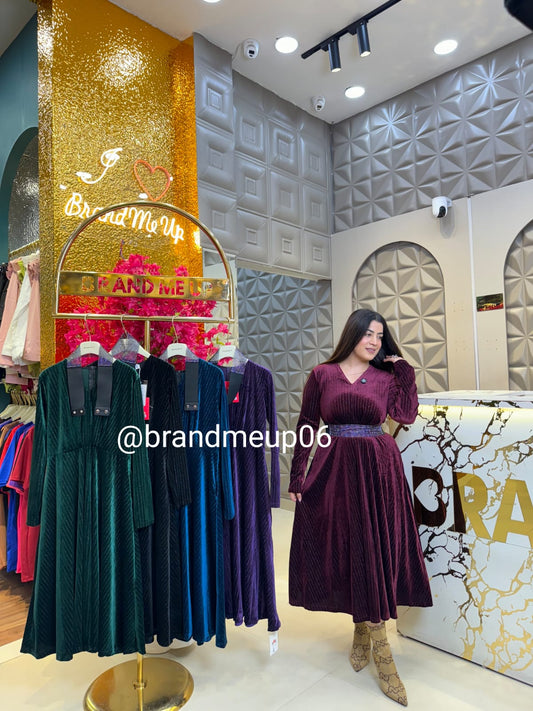 Velvet Dress With Belt (VELVET-5)