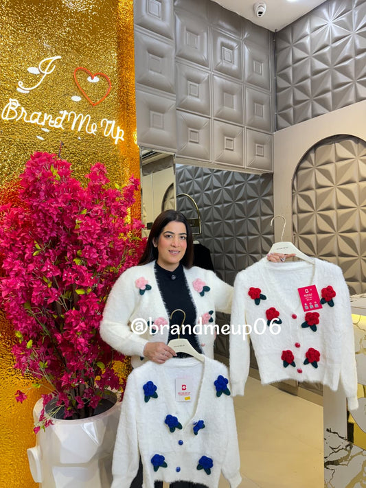 Woolen Cardigan With 3D flower (IMP-286)
