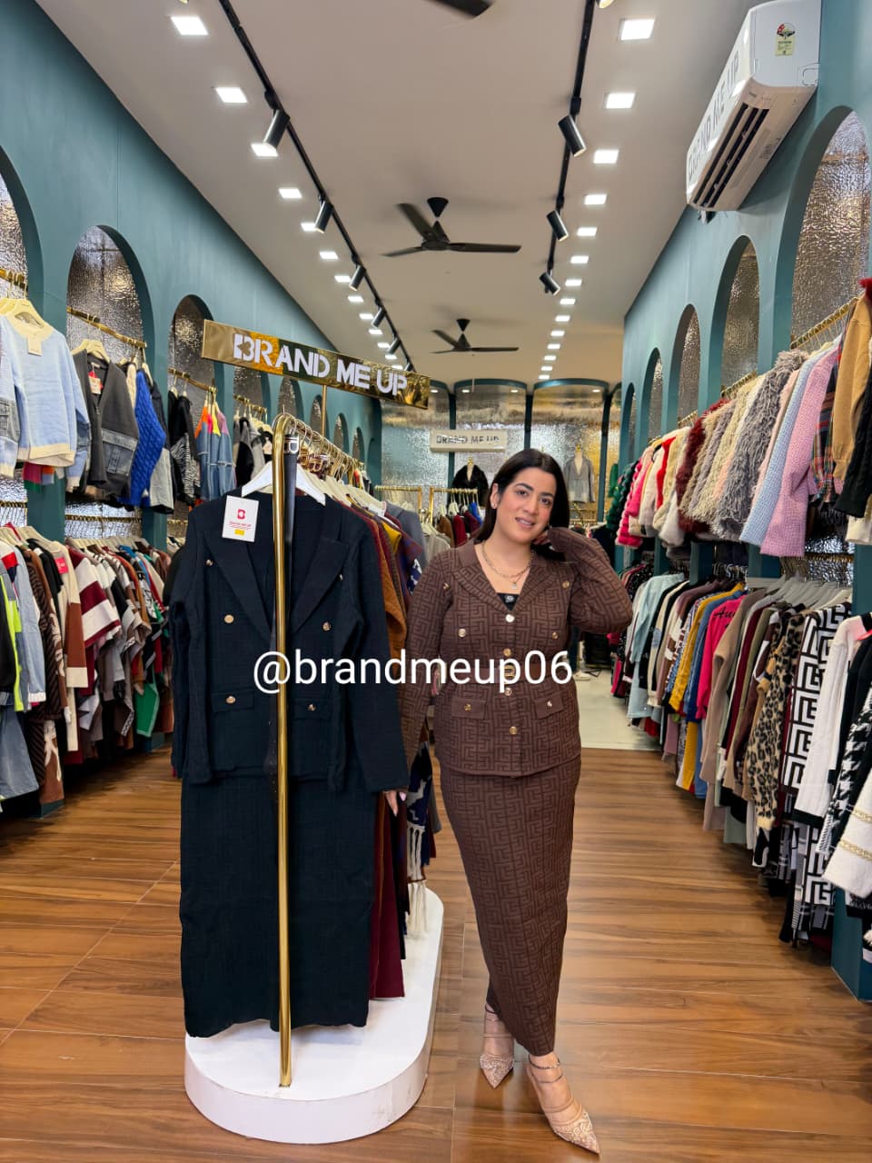 WOOLEN BM CORD SKIRT WITH BELT (IMP-630)