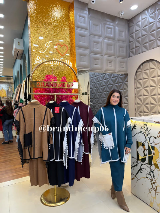 WOOLEN DRESS WITH DESIGNER CAPE (IMP-563)