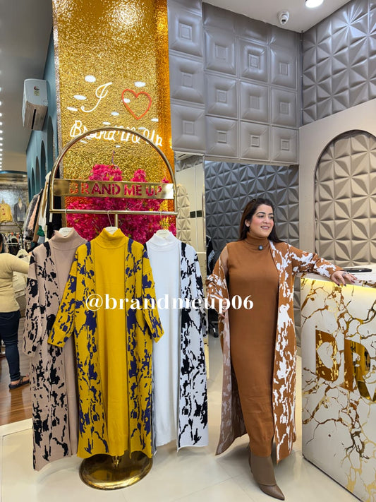 DALO WOOLEN DRESS WITH LONG SHRUG (IMP-562)