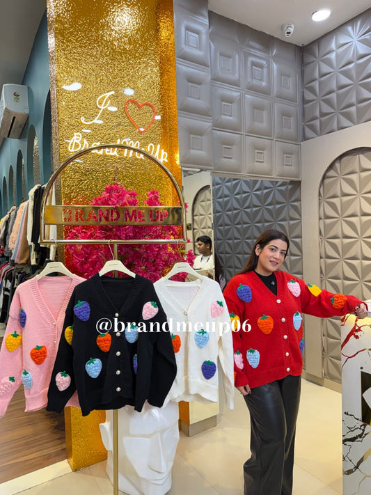 STRAWBERRY CARDIGAN (IMP-694) 5 BUTTONS