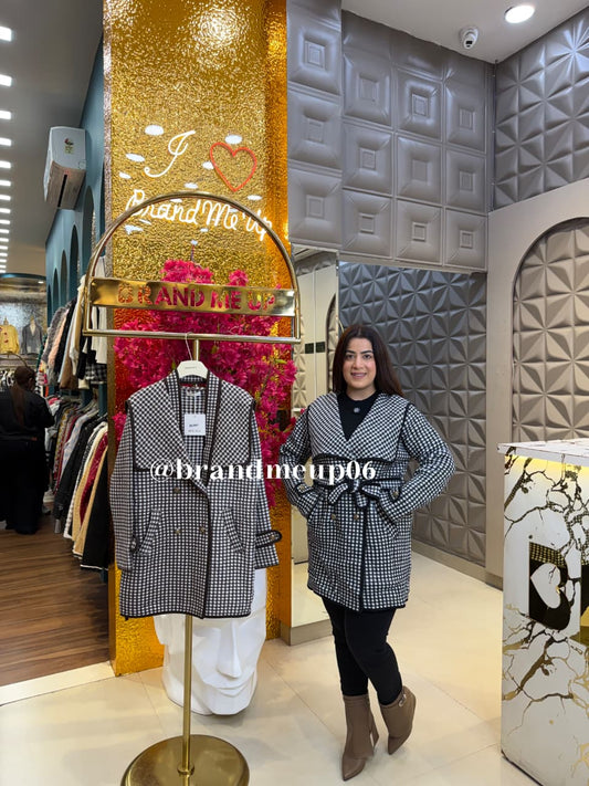 Long Coat With Belt - CHECK (IMP-245)