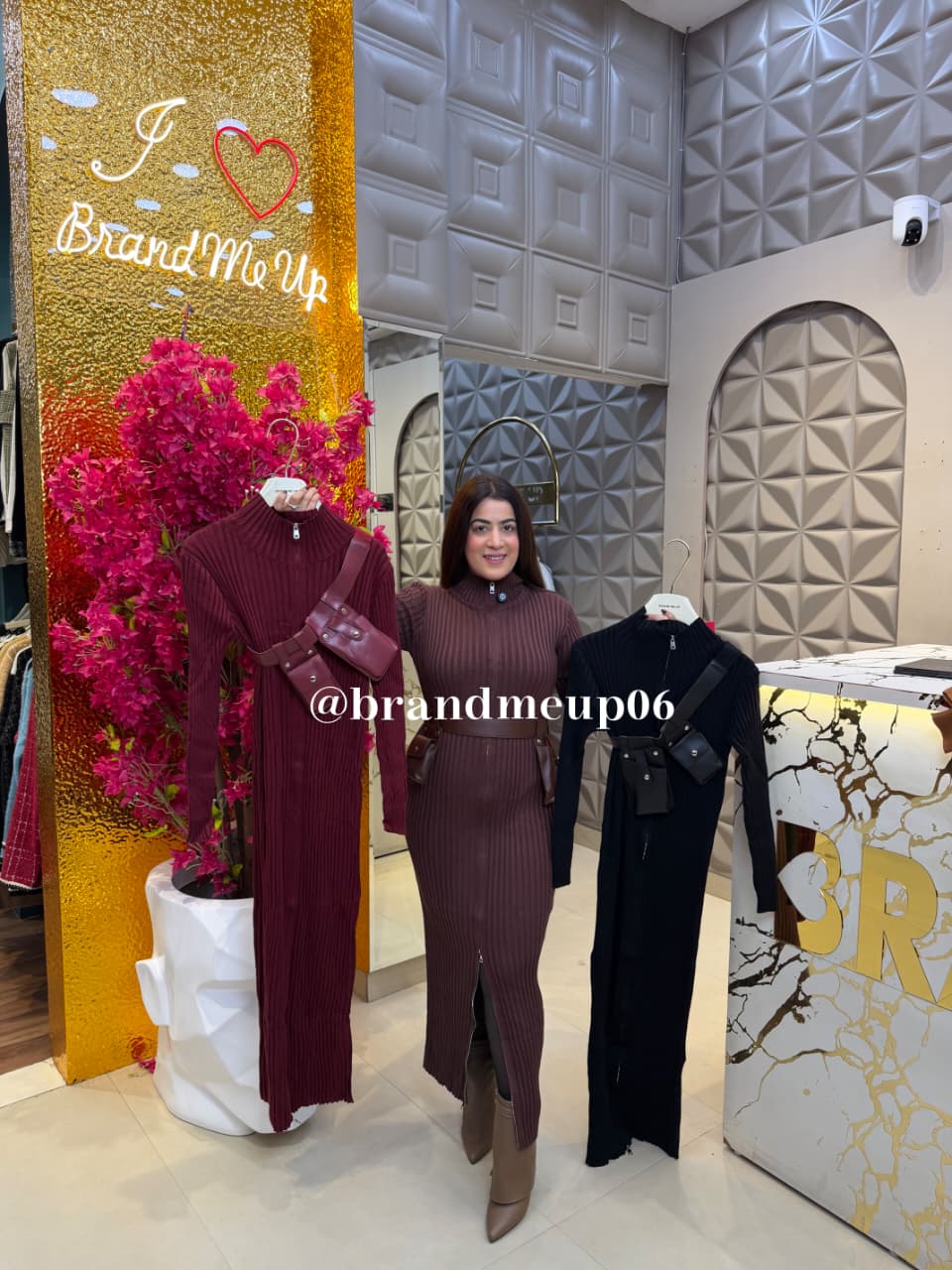 Woolen Dress With Designer Belt (IMP-459)