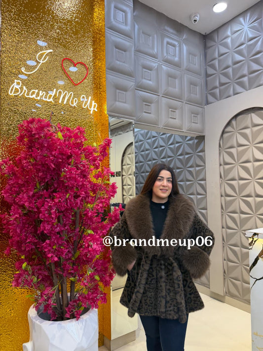 Fur Cheetah Coat With Belt (FUR-2)