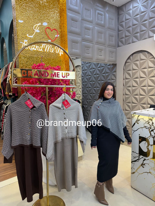 WOOLEN DRESS WITH CAPE (IMP-670)