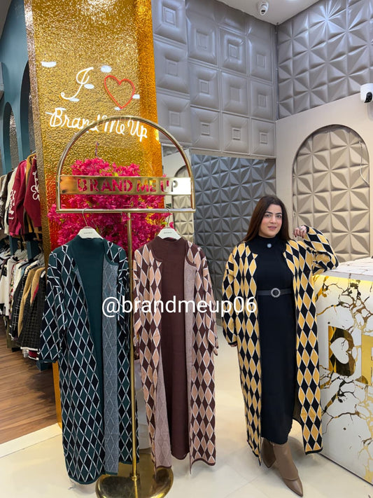 WOOLEN LONG DRESS WITH SHRUG AND BELT (IMP-614)