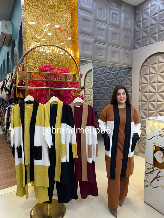 WOOLEN DOUBLE SHADE CORD SET WITH SHRUG (IMP-725)