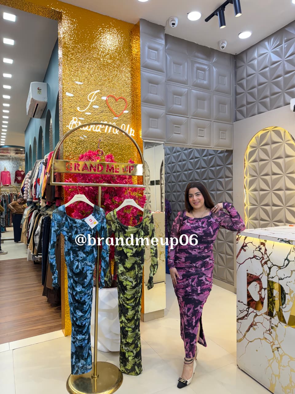 Printed Powernet Dress (DRESS-327)