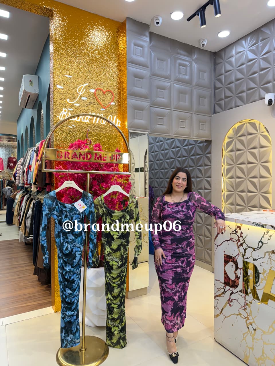 Printed Powernet Dress (DRESS-327)