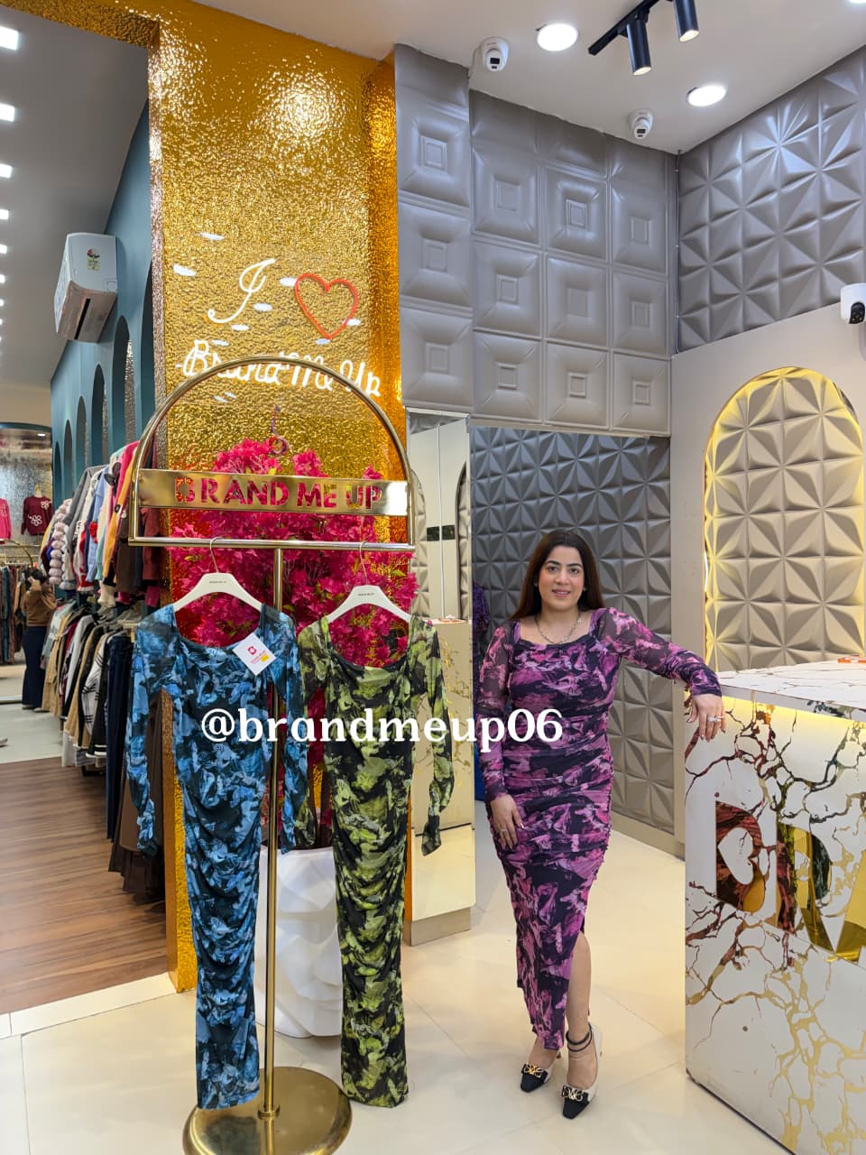 Printed Powernet Dress (DRESS-327)