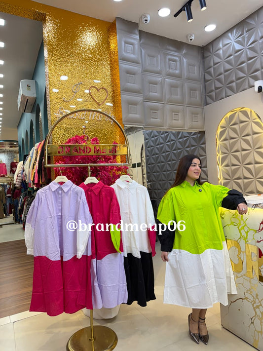 COTTON DOUBLE COLOR DRESS (DRESS-337)