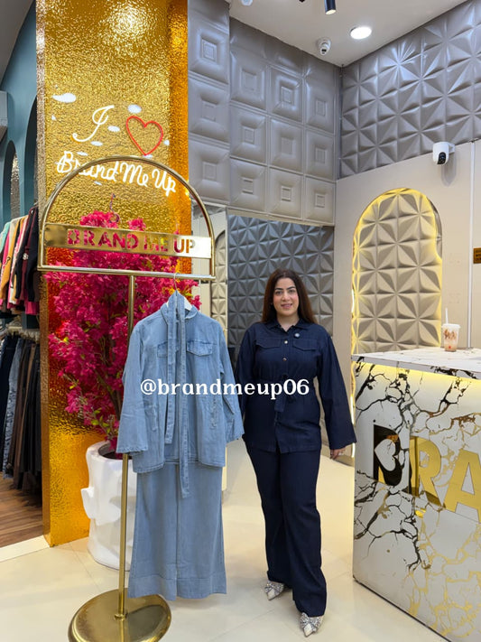 CLASSIC DENIM CORD SET WITH BELT (PRM-748)