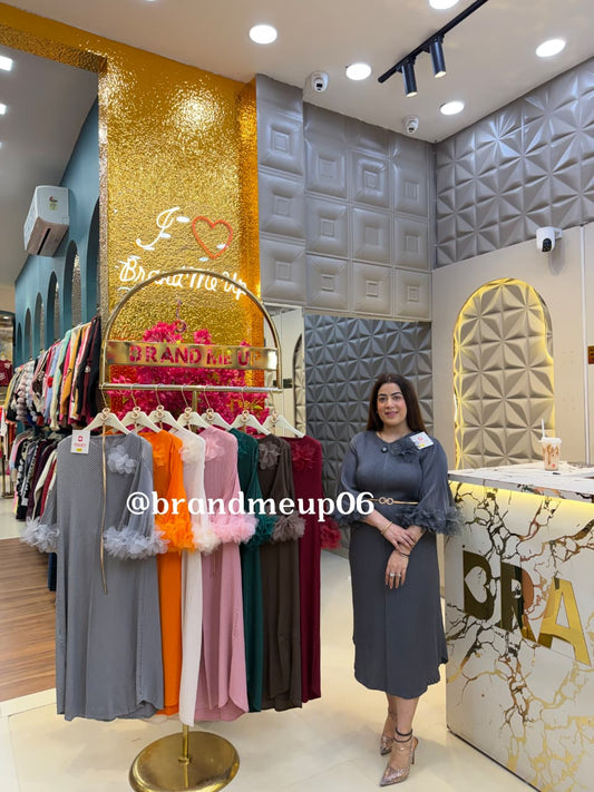 MAGIC FABRIC FRILL DRESS WITH BELT (PRM-776)