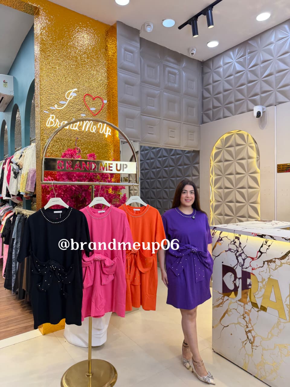 Imported Stretchable Dress With Pocket 3D Bow (PRM-658)