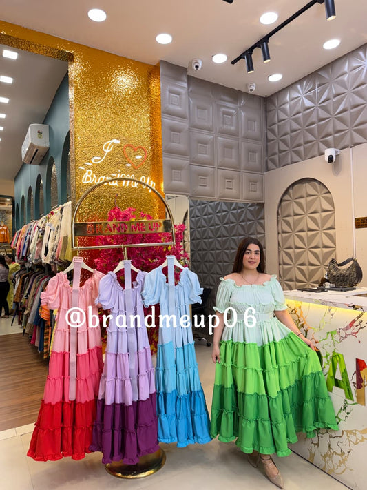 Ombre Maxi Dress With Belt (PRM-277)