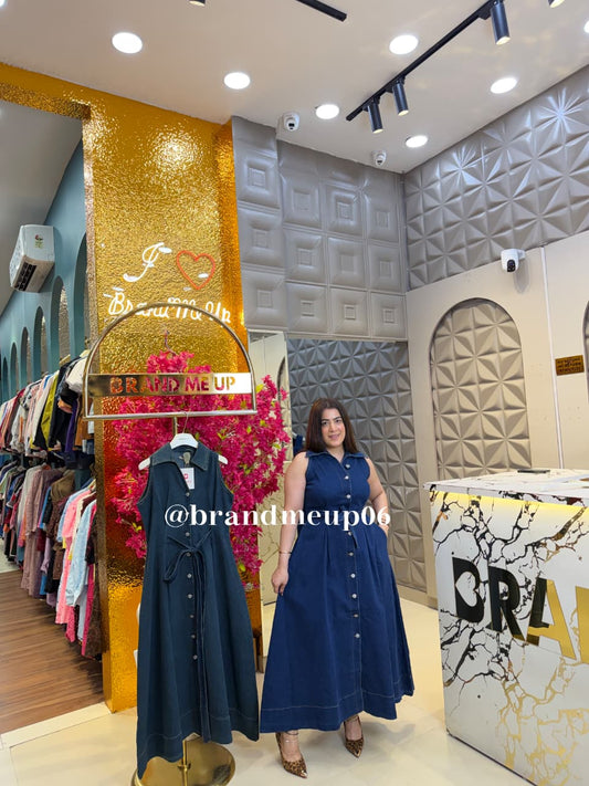 'AURA' DENIM DRESS (PRM-893) (CODE-2652)