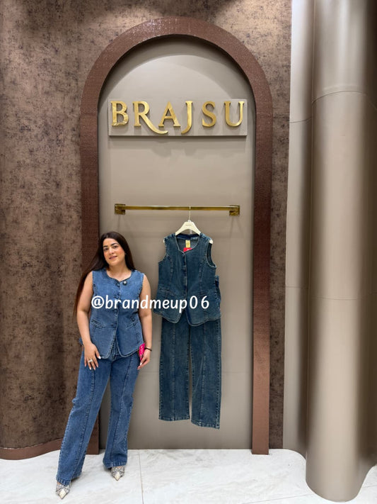 ‘OPAL’ 2PCS DENIM CORD SET (SKU-176) (CODE-2214)