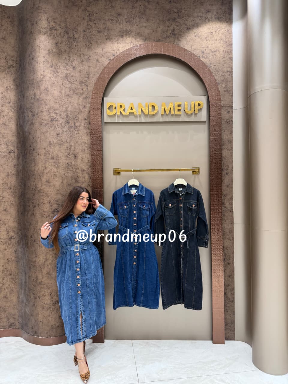 DENIM DRESS WITH BELT (PRM-887)