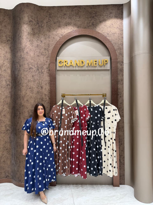 ‘POLI’ POLKA DRESS WITH BELT (SKU-278)