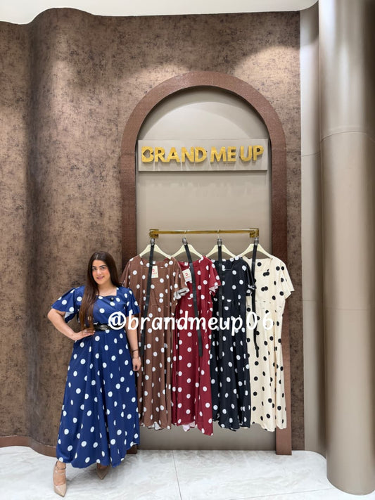 ‘POLI’ POLKA DRESS WITH BELT (SKU-278)