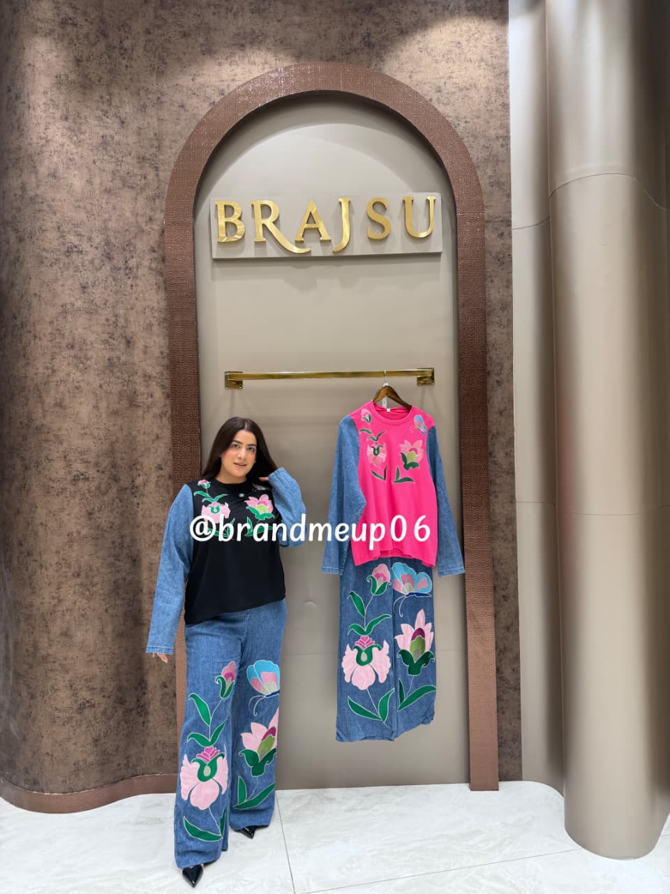 DENIM EMBROIDERED CORD SET (PRM-752)