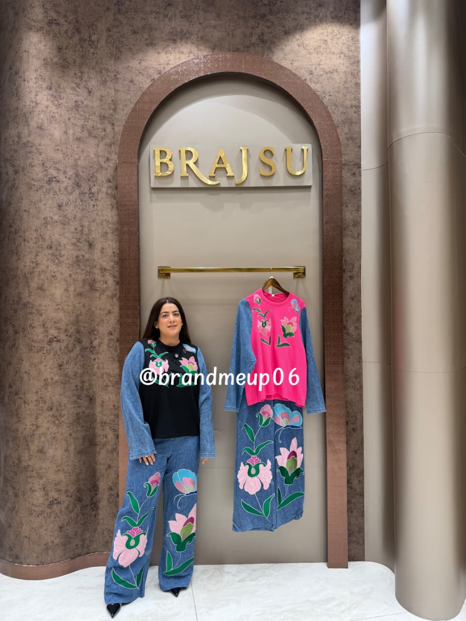 DENIM EMBROIDERED CORD SET (PRM-752)