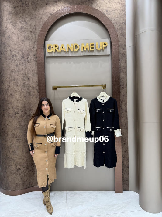 WOOLEN VABY DRESS WITH BELT (IMP-582)