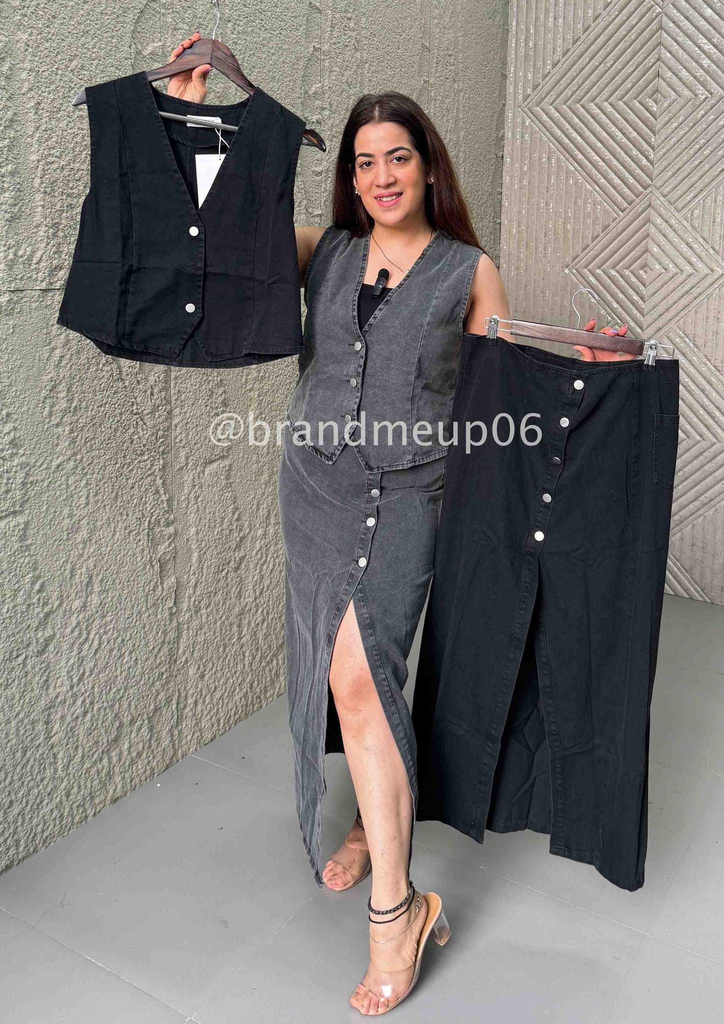 Premium Denim Top & Skirt Set (PRM-119)