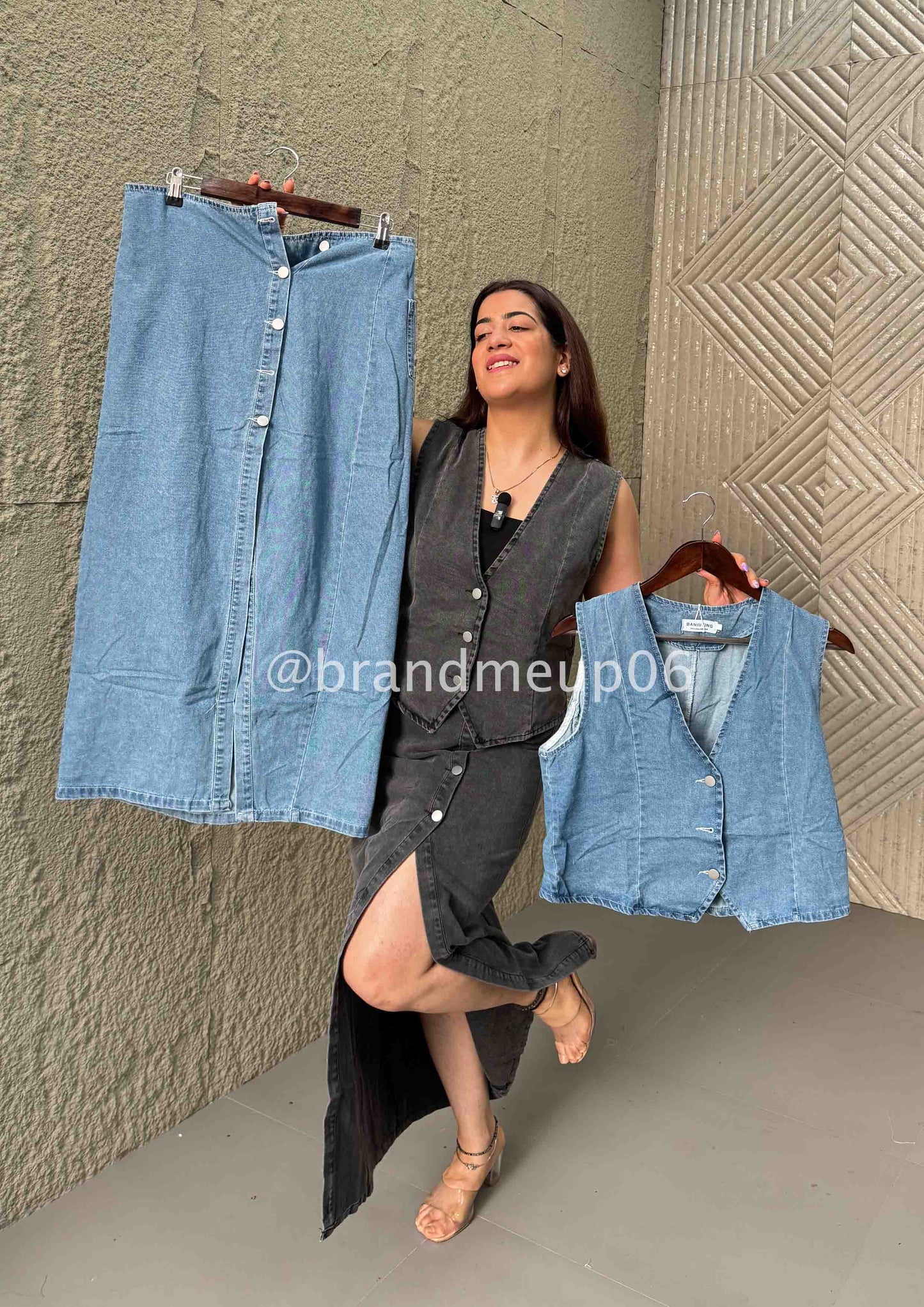 Premium Denim Top & Skirt Set (PRM-119)