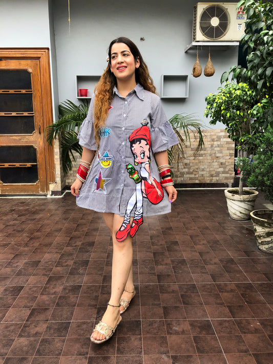 Stripe Print Doll Shirt