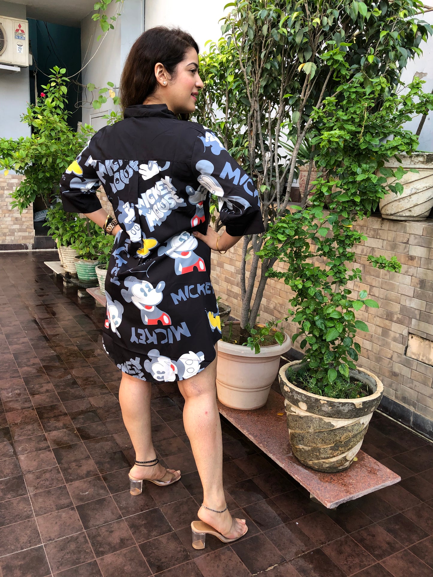 Cartoon Printed Shirt Dress