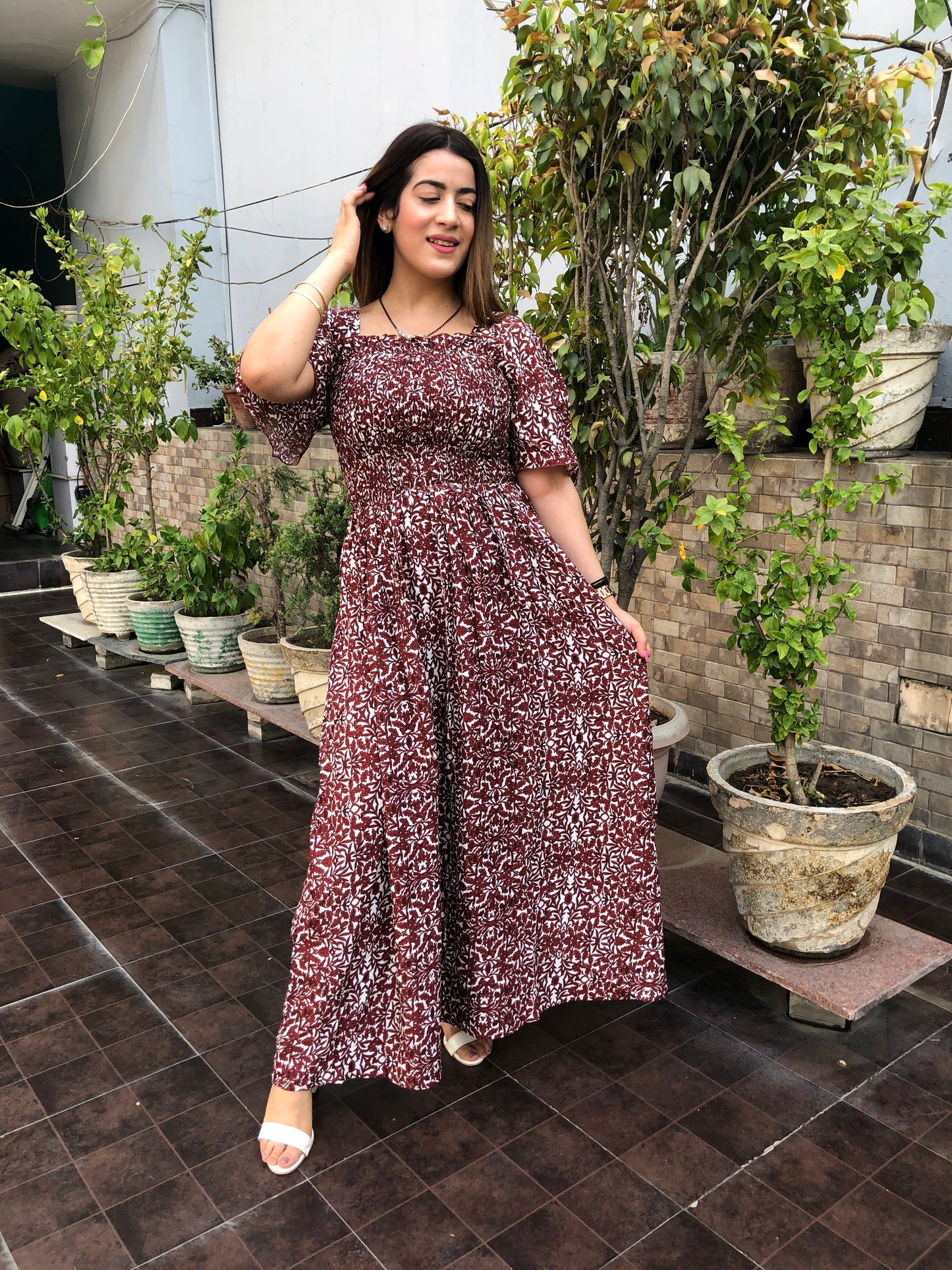 Rayon Floral Maxi Dress