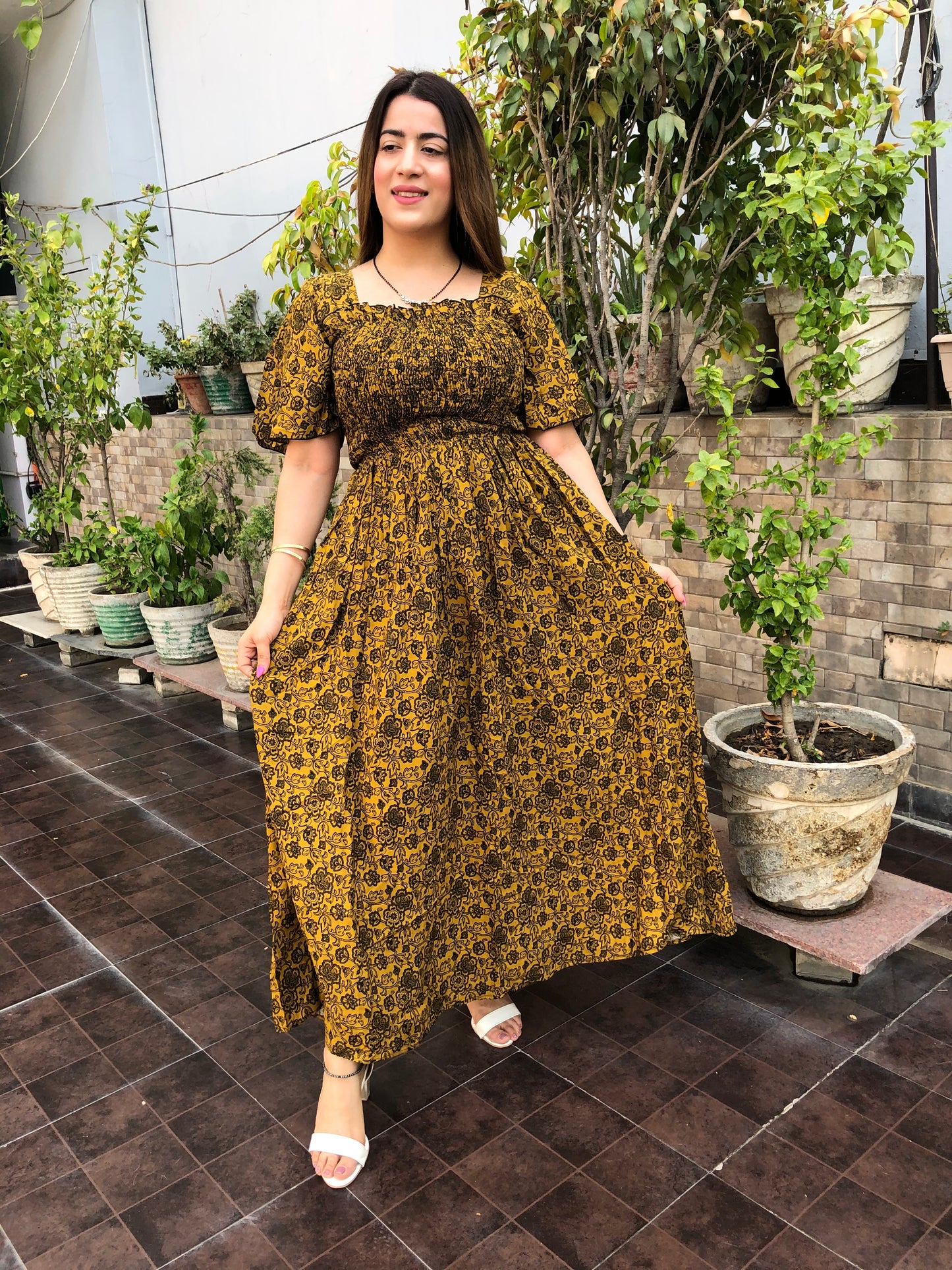 Rayon Floral Maxi Dress