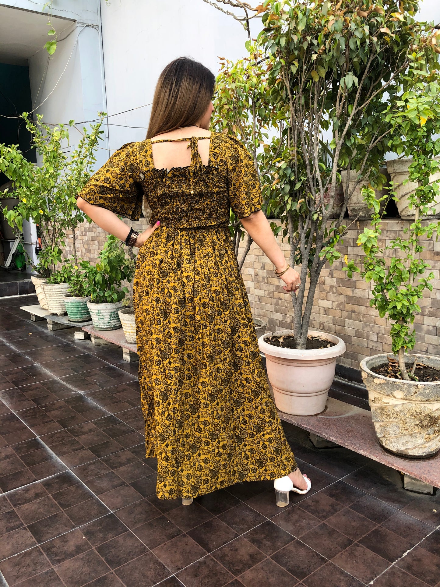 Rayon Floral Maxi Dress