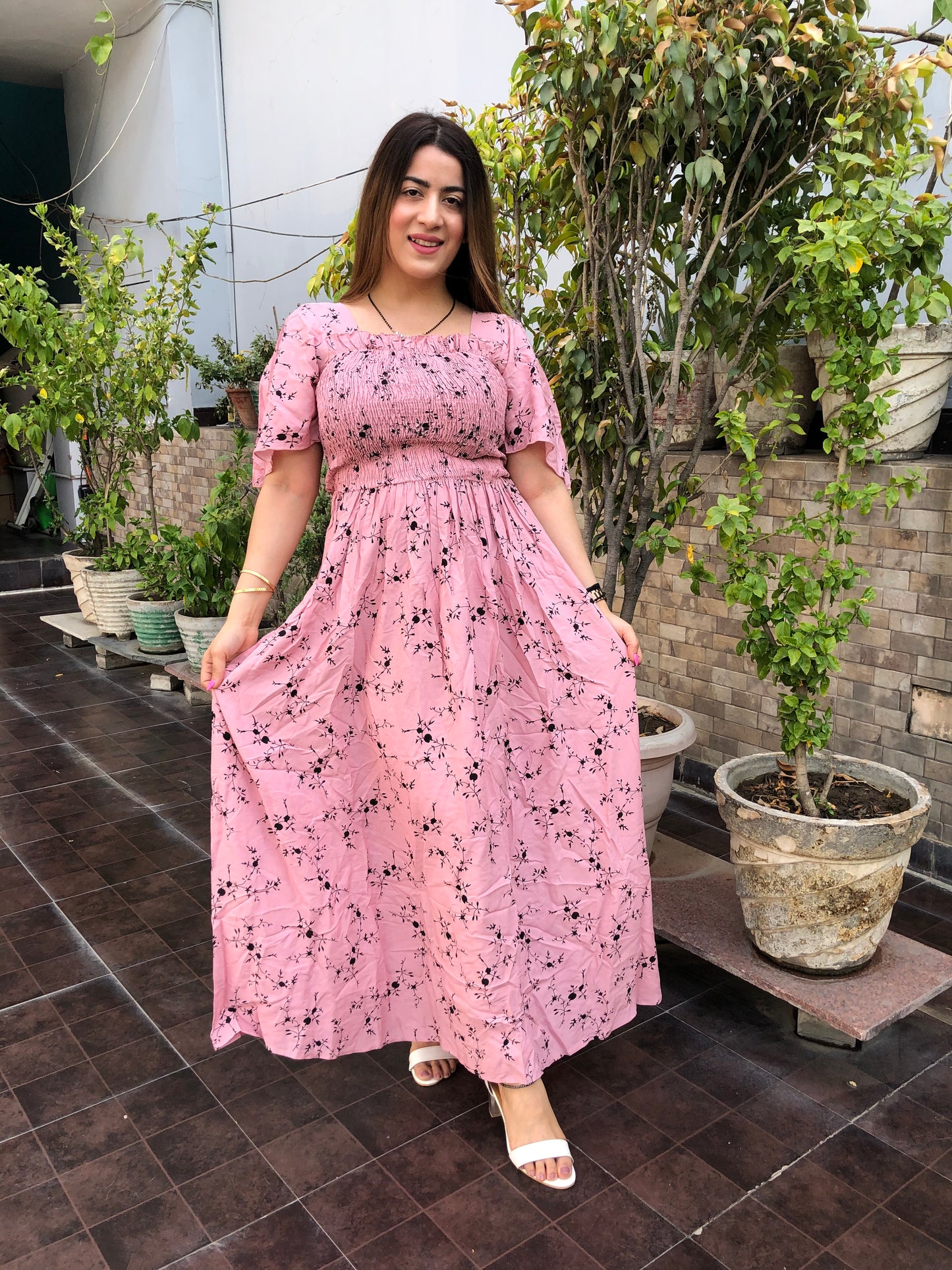 Rayon Floral Maxi Dress