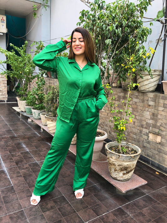 Satin Shirt & Pant Set
