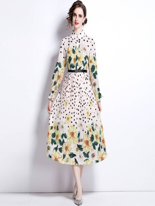 Sun Flower Polka Dress