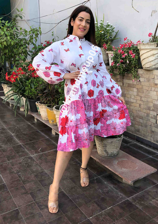 Imported Floral Butterfly Dress